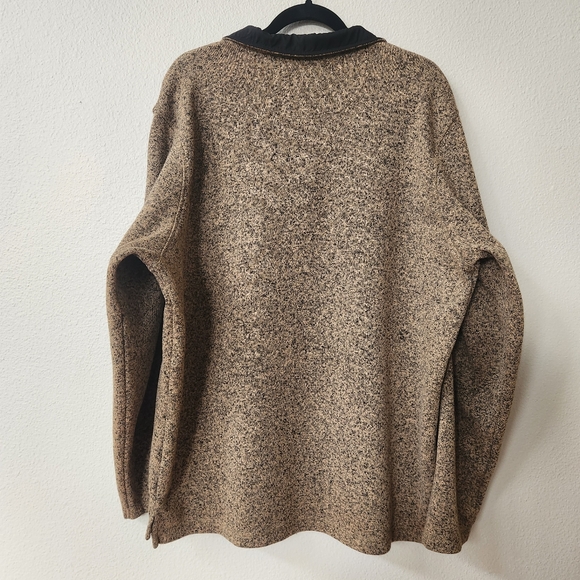 Wrangler Authentics Men's Marled Knit Pullover 1/4 Zip Sweater Sweatshirt in Tan - Picture 5 of 9